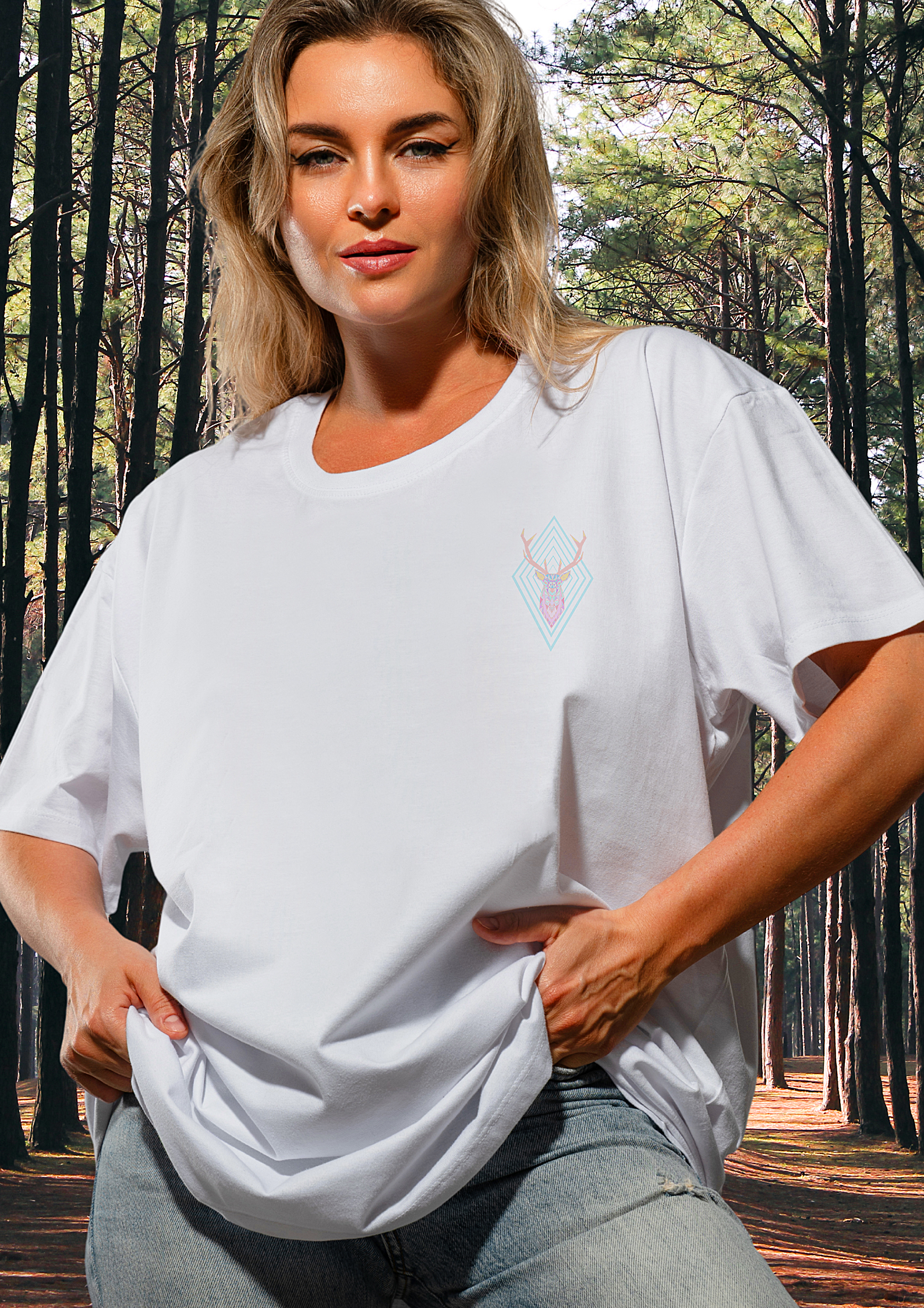 Oversized Boxy Silvercrown Stag T-shirt