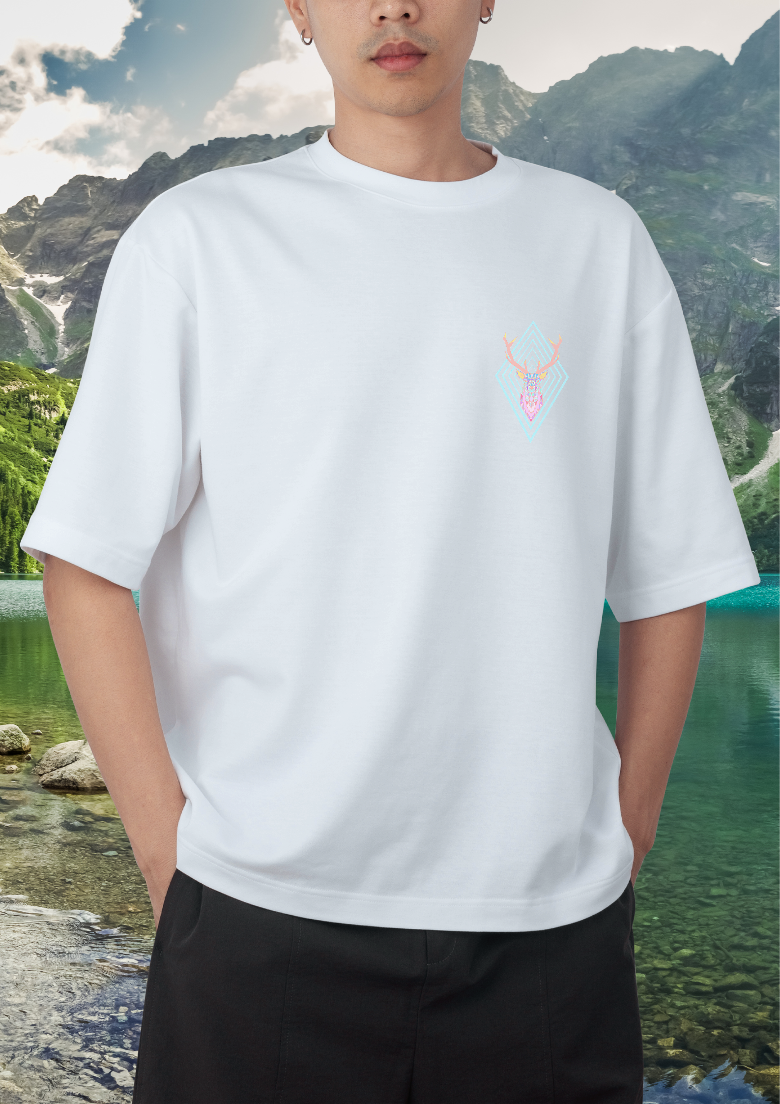 Oversized Boxy Silvercrown Stag T-shirt