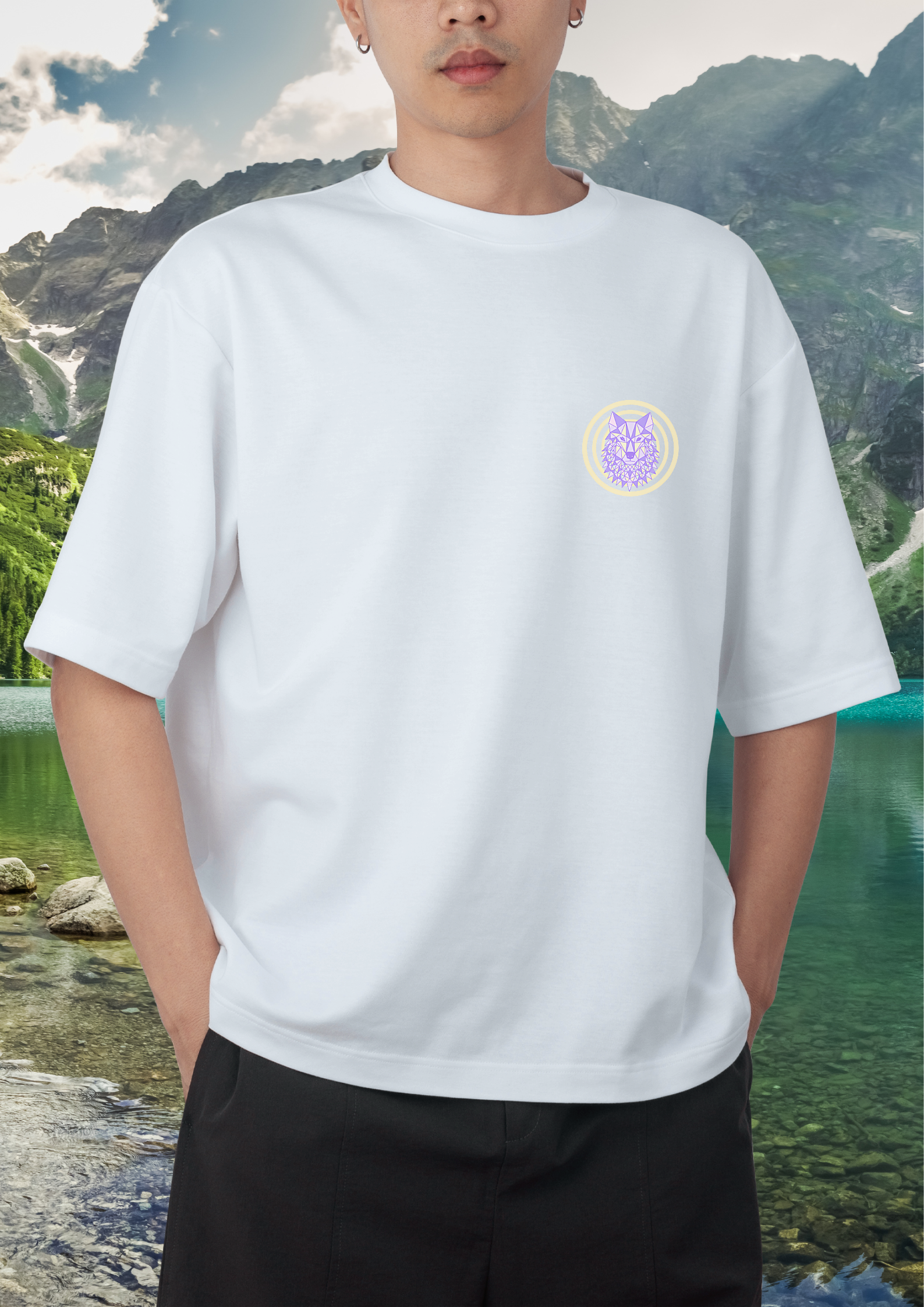 Oversized Boxy Mooncall Wolf T-shirt