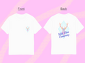 White t-shirt featuring colorful deer graphic, Wild Clan Company, front and back design.